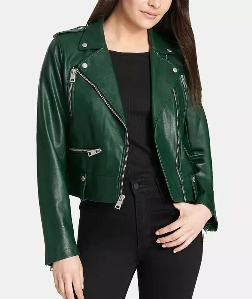 Green Leather Jacket For Women