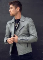 Grey Biker Jacket