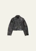 Helmut Lang Distressed Leather Biker Jacket