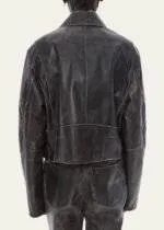 Helmut Lang Distressed Leather Biker Jacket 3