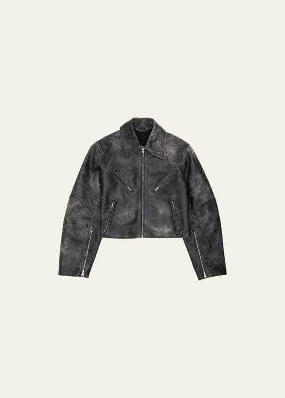 ジャケット・アウター HELMUT LANG leather jacket Helmut Lang zip-up Leather Jacket | Black | FARFETCH