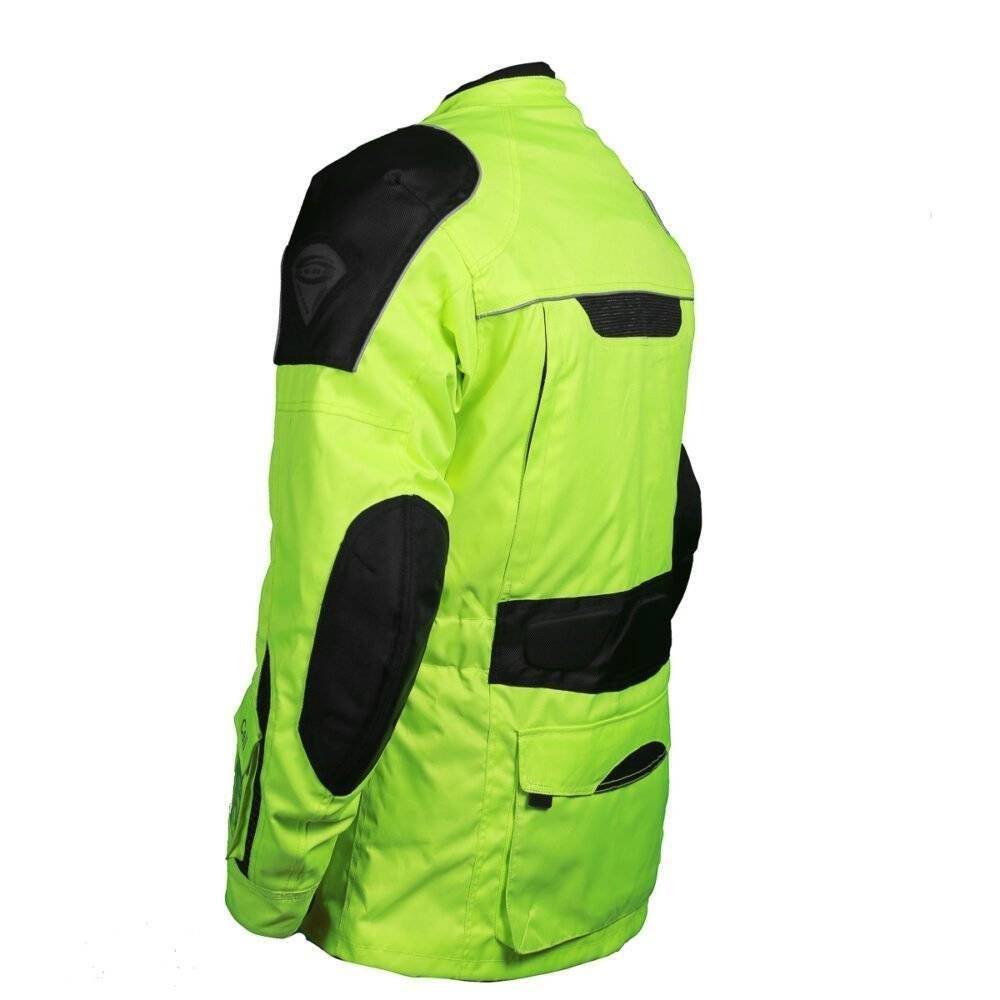 Hi Viz Motorcycle Jacket with reflective strips for night riding