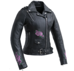 Ladies Leather Biker Jacket