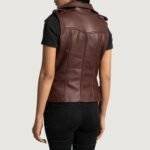 Ladies Long Leather Vest 2