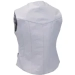 Ladies White Leather Vest 2