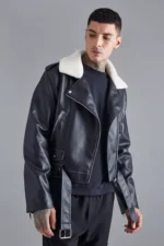 Leather And Fur Moto Jacket