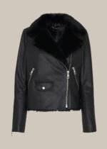 Leather Biker Jacket Fur 3