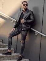 Leather Jacket Biker Mens 2