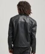 Leather Jacket Biker Style Black 2