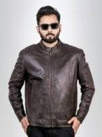 Leather Jacket Motorcycle Brown