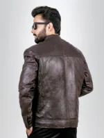 Leather Jacket Motorcycle Brown 2