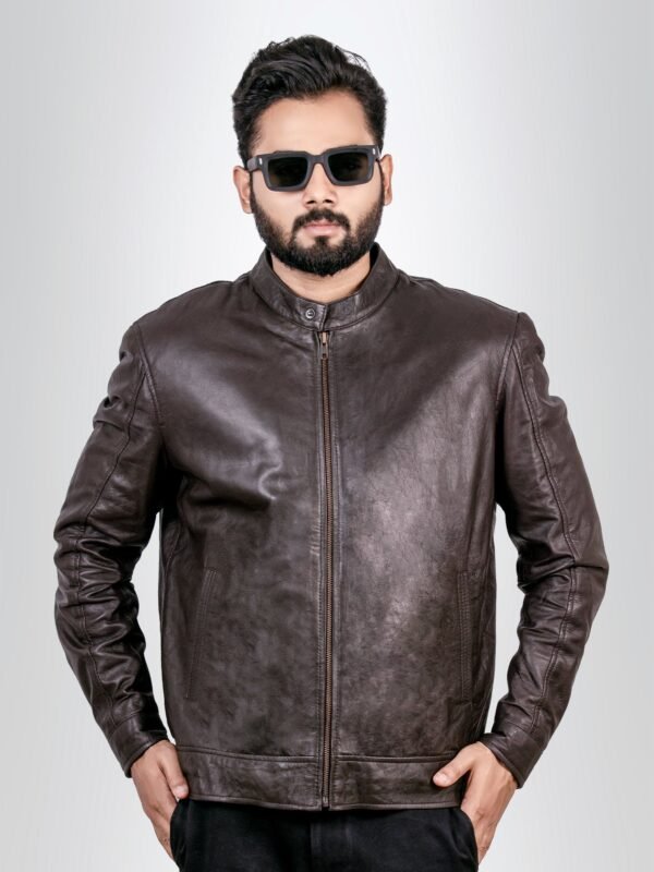 Leather Jacket Motorcycle Brown