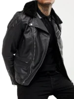 Leather Moto Jacket With Fur