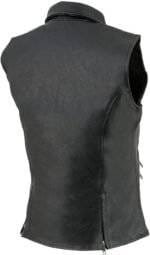 Leather Moto Vest Womens 3