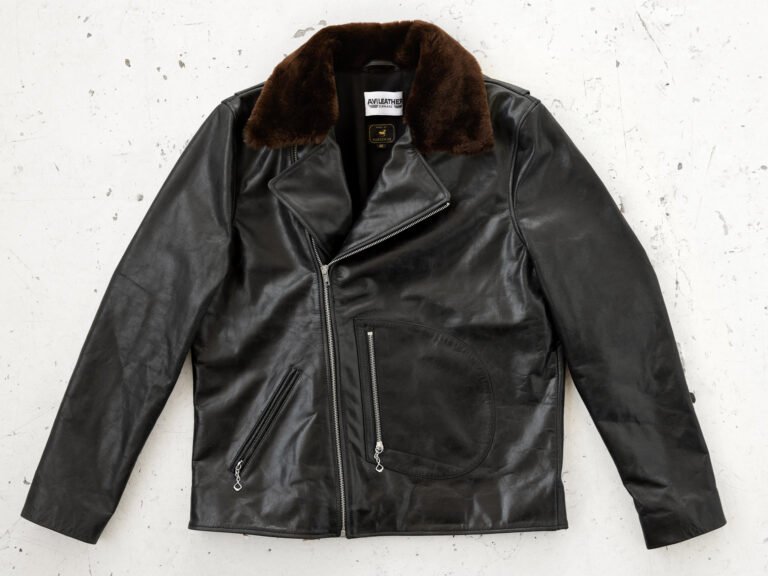 Leather Motorcycle Jacket With Fur
