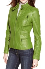 Light Green Leather Jacket