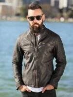 Men's Biker Jacket Leather 2