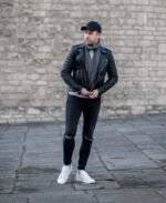 Mens Leather Biker Jacket Fashion 4