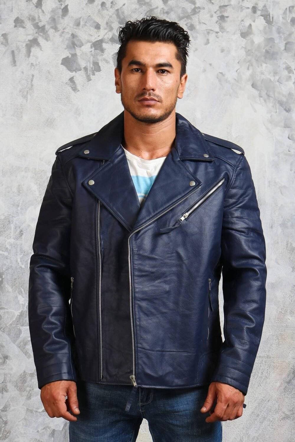 Mens Motorcycle Leather Jacket 2