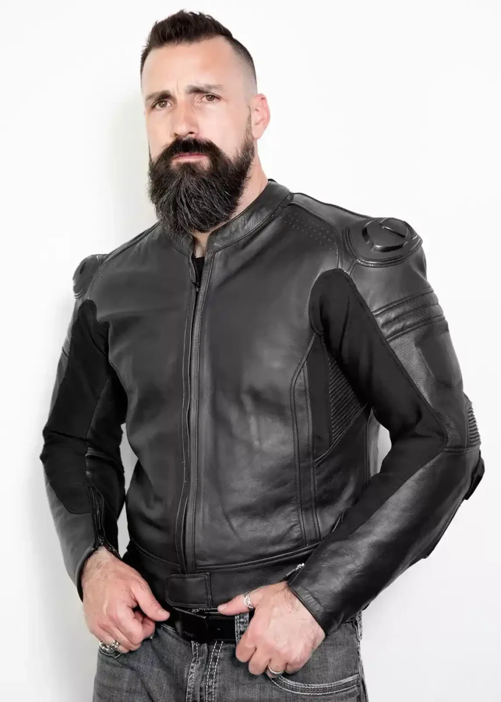 Motorcycle Armored Leather Jacket