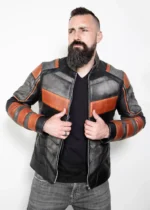 Motorcycle Armoured Leather Jacket 2