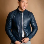 Navy Biker Jacket