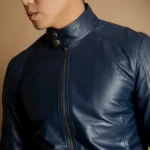 Navy Biker Jacket 2