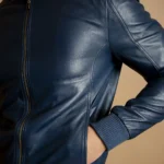 Navy Biker Jacket 4