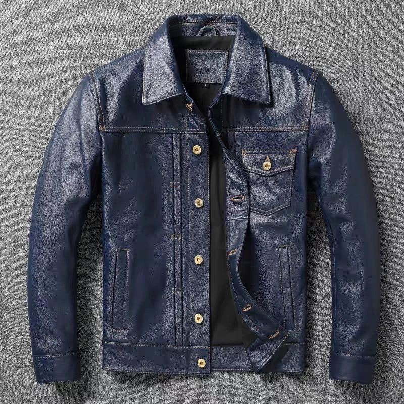 Navy Leather jacket