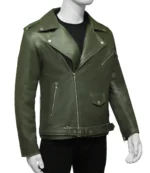 Olive Green Biker Jacket 3