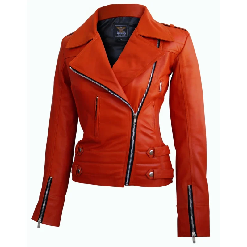 Orange Biker Jacket