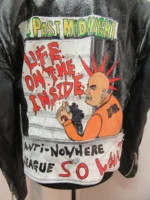 Punk Leather Jacket Studded Back
