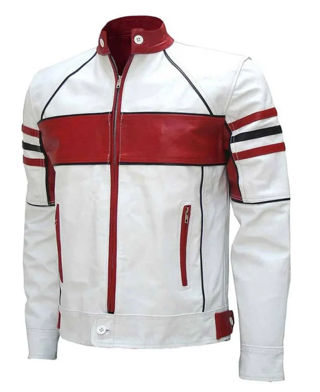 Red And White Biker Jacket