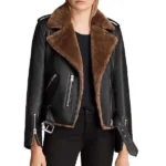 Shearling Biker Jacket Womens