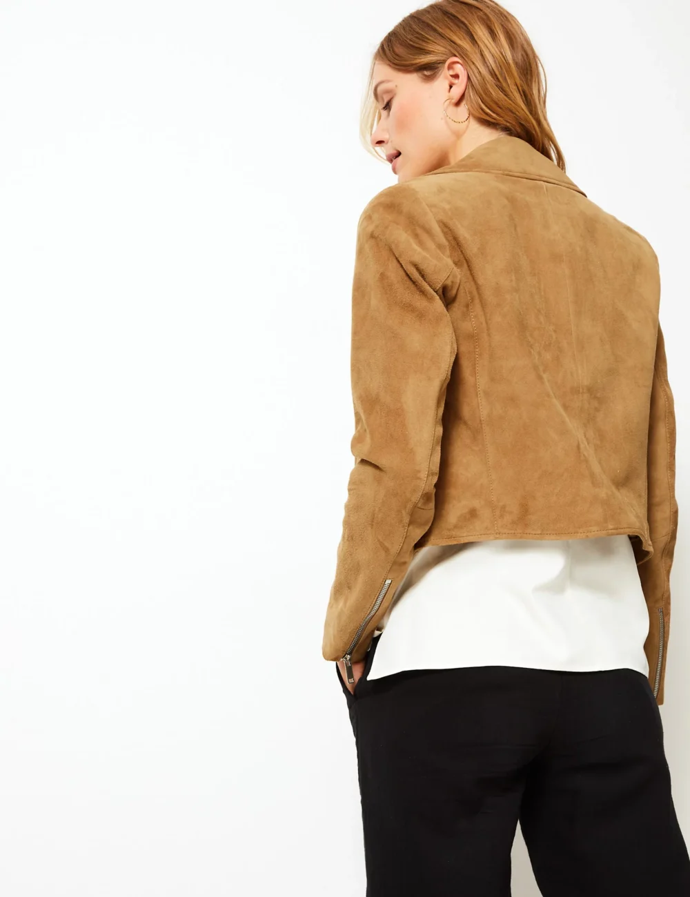 Suede Biker Jacket Womens 3