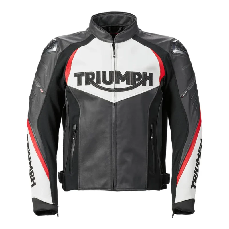 Men's Triumph motorcycle jacket in stylish brown with vintage-inspired detailing