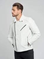 White Biker Jacket Mens 3