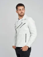 White Biker Jacket Mens 4