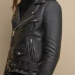 Womens Black Biker Jacket 3