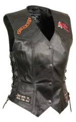 Womens Leather Riding Vest