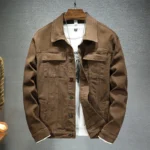 denim jacket mens brown