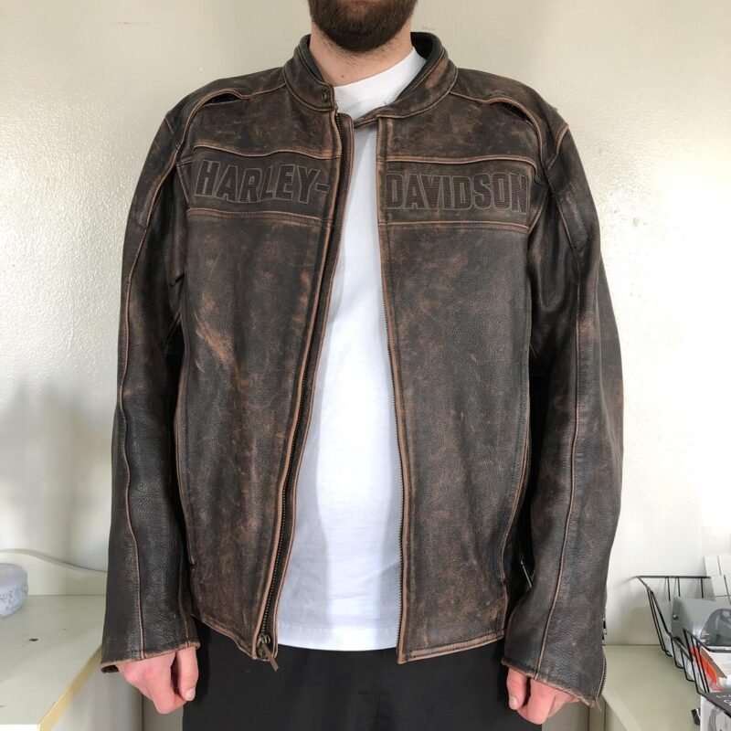 harley davidson brown leather jacket