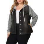 Womens Plus Denim Jacket front view