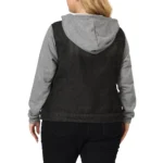 Womens Plus Denim Jacket back view