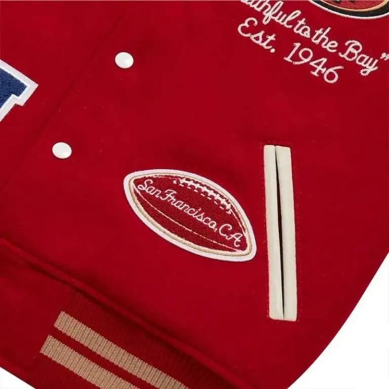 49ers Varsity Jacket Detail