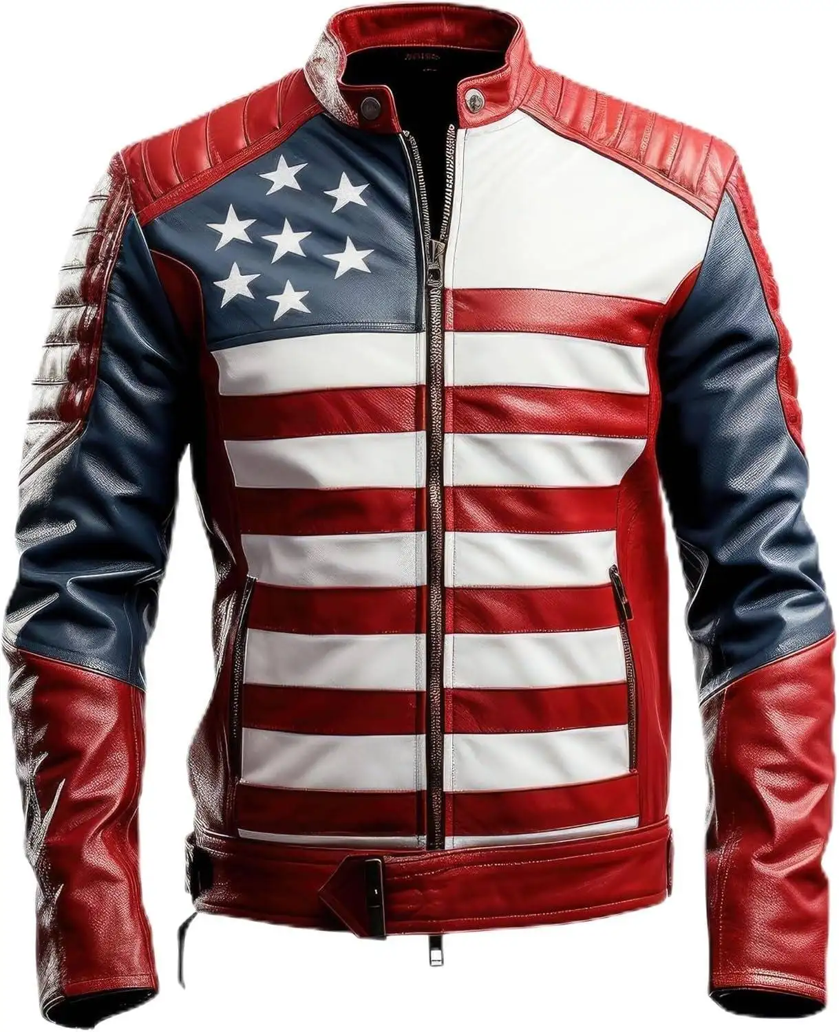 Buy American Flag Leather Motorcycle Jacket - Free Shipping