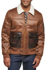Aviator Bomber Jacket With Sherpa Collar