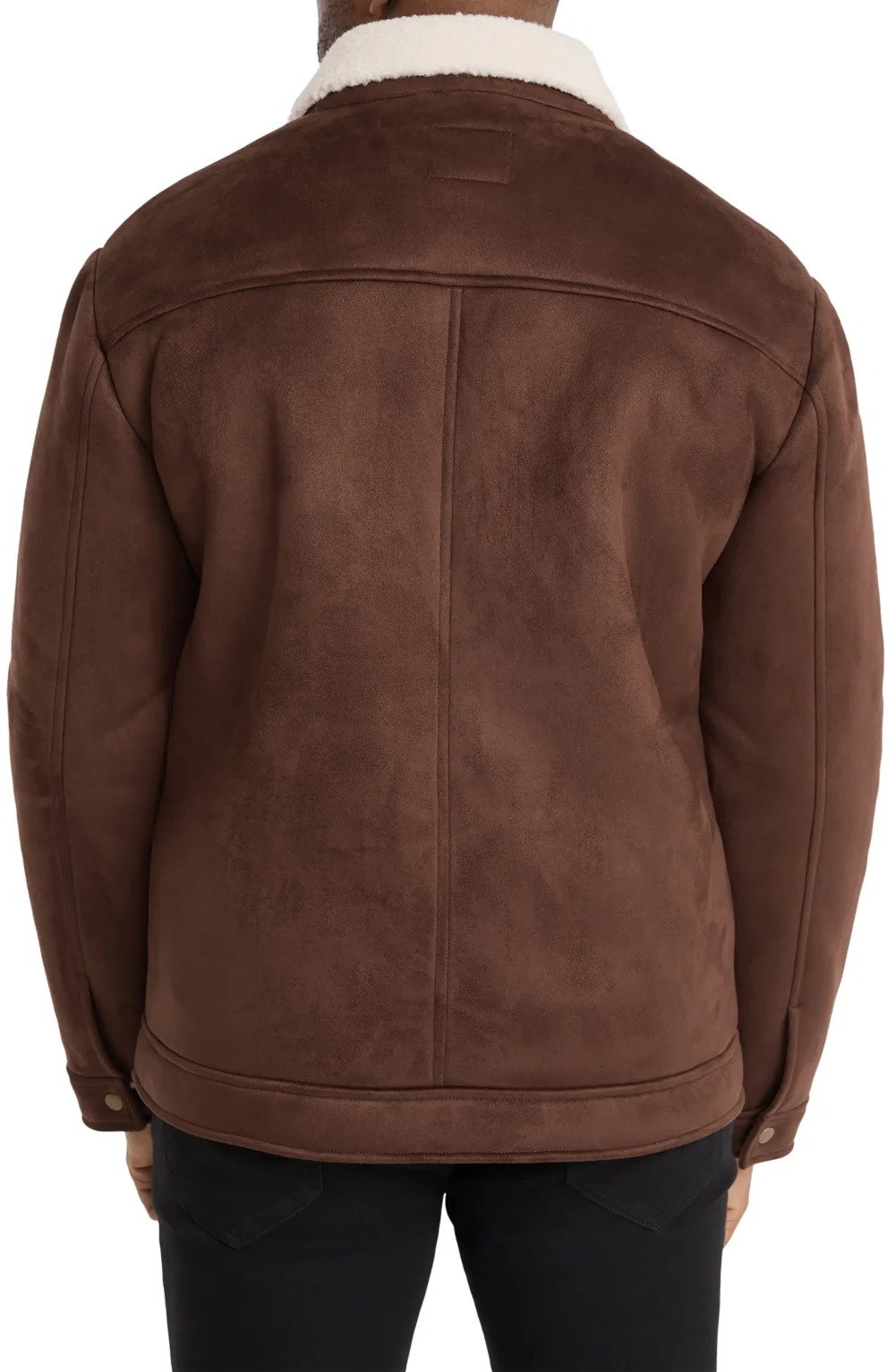 Aviator Faux Leather Jacket Brown