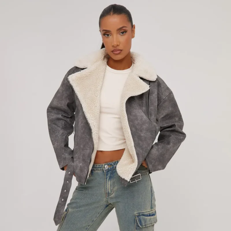 Aviator Jacket Womens Grey