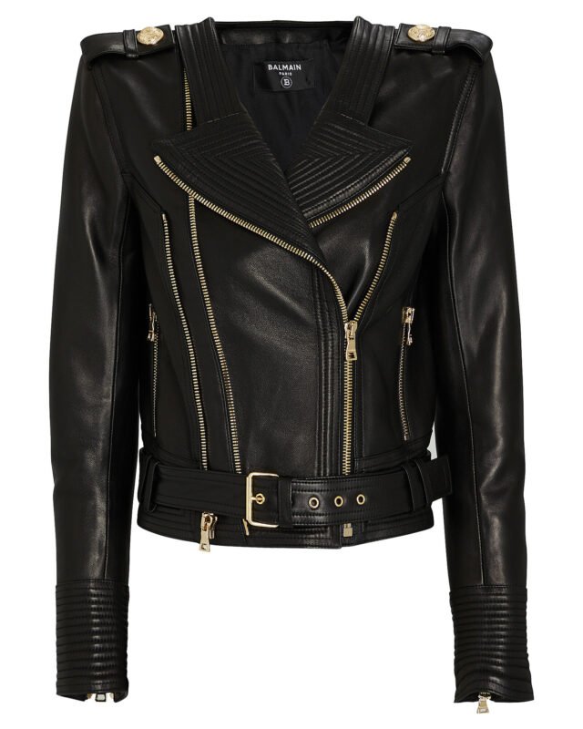 Balmain Leather Motorcycle Jacket